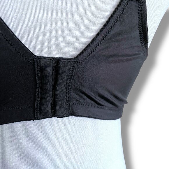 Olga 40C Bra Black Signature Support Satin Full Figure Coverage Underwire 35002 - Picture 6 of 7